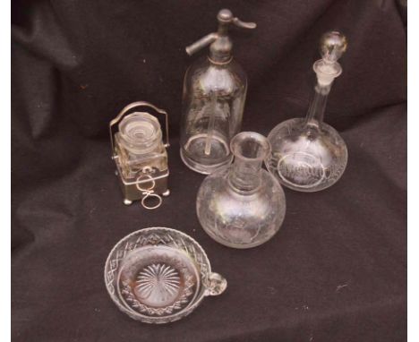  A Gratton and Co. Belfast Syphon, Crystal Decanter etc.