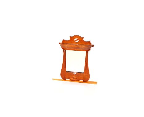 A Mirror Backed Inlaid Oak Wall Bracket  - ‘Off to Market’
