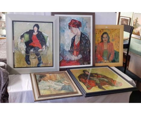 5 F/G PORTRAIT PAINTINGS