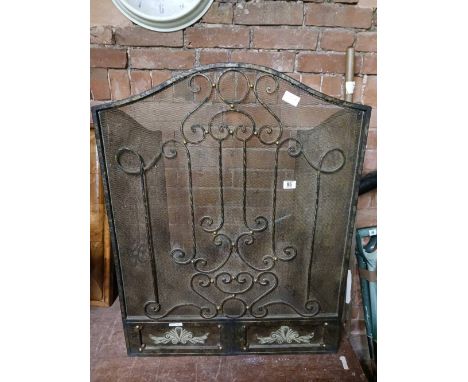 VINTAGE BRASS COLOURED TRIPLE FIREGUARD