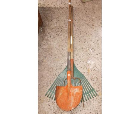 3 HAND TOOLS, DEVON SHOVEL, FORK & RAKE