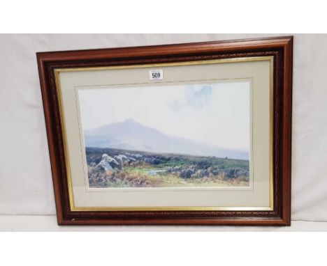 FREDERICK JOHN WIDGERY; A LIMITED EDITION COLOUR PRINT OF HARE TOR, DARTMOOR, NUMBERED TO REVERSE ON CERTIFICATE, 18 X 23”