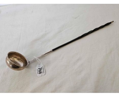 GEORGIAN SILVER LADLE WITH WHALE BONE HANDLE
