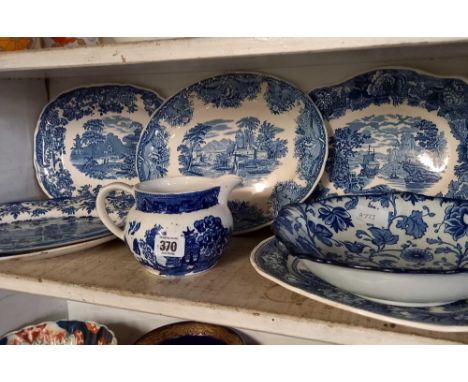 SHELF OF WEDGWOOD BLUE &amp; WHITE COLLECTORS DRESSER COLLECTION &amp; OTHERS