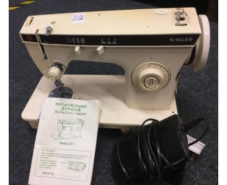 CARTON WITH SINGER ZIG ZAG SEWING MACHINE MODEL 247