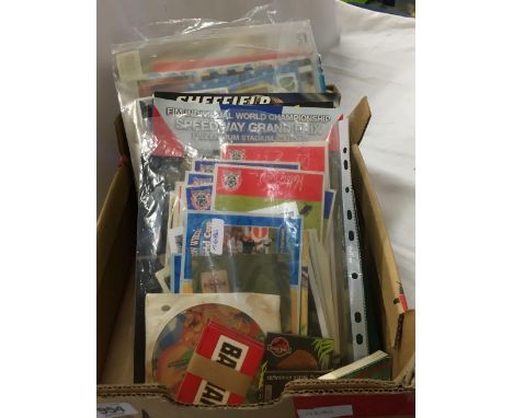 CARTON WITH EXETER FALCONS &amp; POOLE SPEEDWAY, SPEEDWAY PROGRAMMES &amp; OTHER EPHEMERA