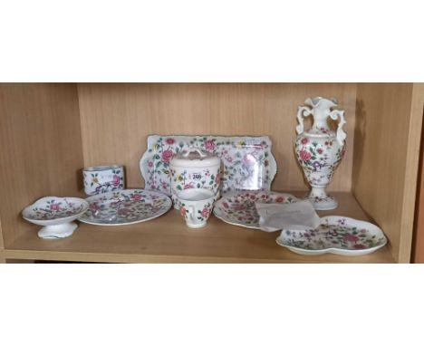 SHELF OF FLORAL KENT WARE, CHINESE ROSE PATTERN