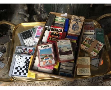 SMALL CARTON OF MISC PLAYING CARDS &amp; SMALL GAMES