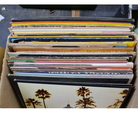 BOX OF MISC LP'S INCL; MEGA DEATH, MICHAEL JACKSON, EARTH WIND &amp; FIRE