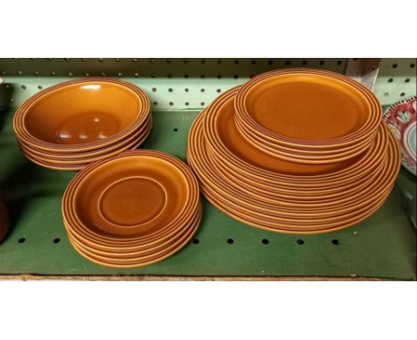 SHELF OF HORNSEY TEA &amp; DINNERWARE, SAFFRON PATTERN