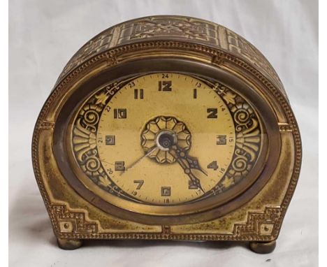 SMALL BRASS DECORATIVE DRESSING TABLE CLOCK