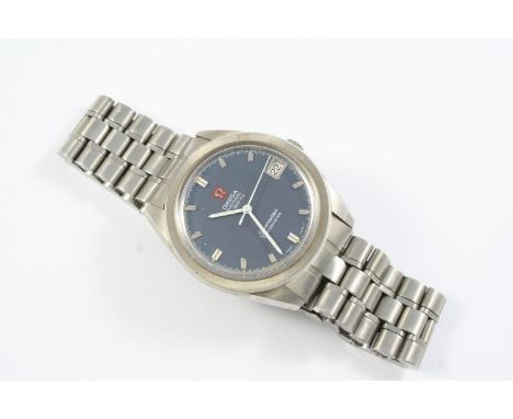 A GENTLEMAN'S STAINLESS STEEL ELECTRONIC SEAMASTER CHRONOMETER WRISTWATCH BY OMEGA the signed grey dial with baton numerals a