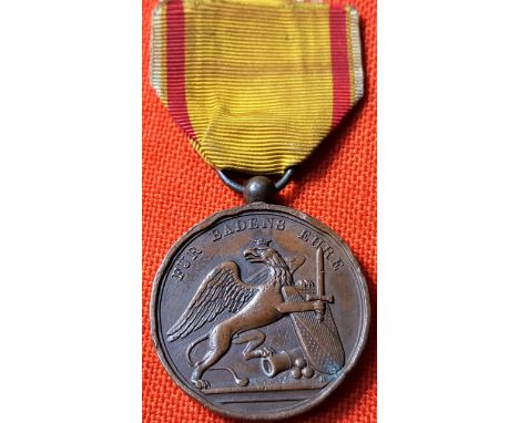 Baden Field Service Medal 1839. Period refitted suspension ring.