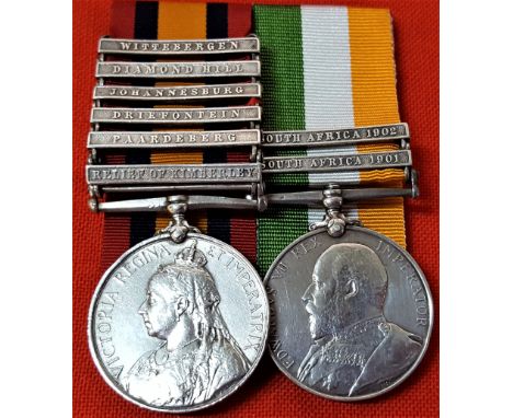 British Army Boer War medal pair to Driver G. Fear, Army Service Corps, who subsequently served during the First World War.Qu