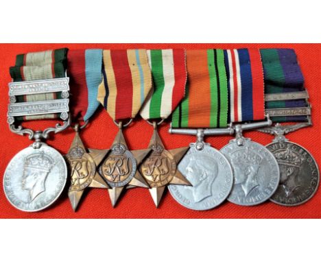 An Indian Army cavalry & British Army Ghurkha officers pre and post WW2 group of 7 medals to Acting Lt Colonel R.F. TYERS.Ind