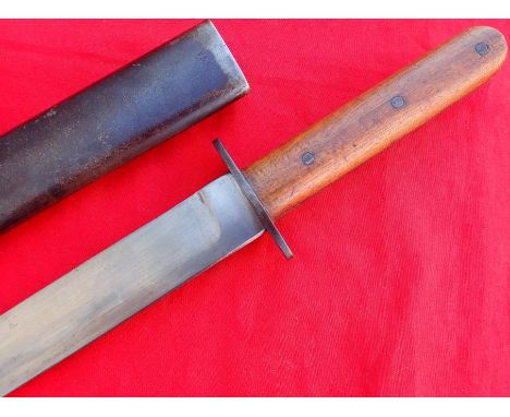 WW1 model 1917 Austro-Hungarian fighting knife by Bickel, Vogel &amp; Noot.  Features wooden grip handle fixed with 3 rivet p