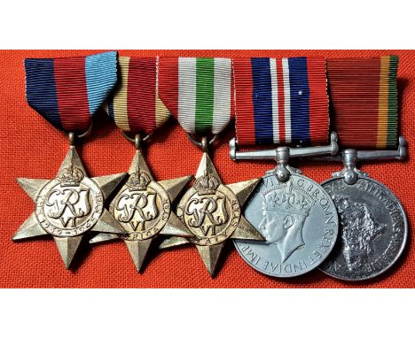 WW2 South African Airforce group of medals to Kitty Hawk pilot E.H.D. Carman, who flew with 4th & 5th Squadron S.A.A.F. & was