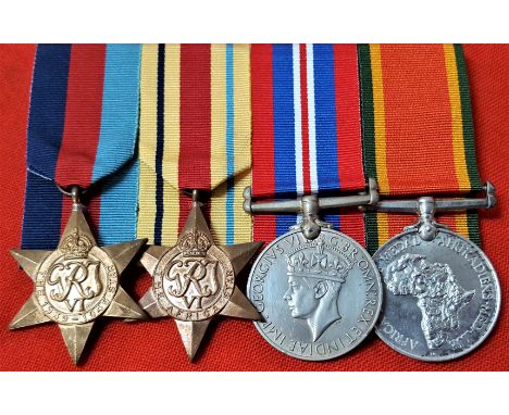 WW2 South African Army Tobruk ‘P.O.W.’ medal group to Corporal J.T.ROE, 2nd Divisional Signal Coy. 1939-45 Star, Africa Star,