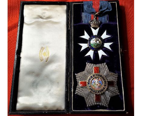 The Most Distinguished Order of St. Michael and St. George Knight Commander K.C.M.G. set of neck badge & breast star in case 