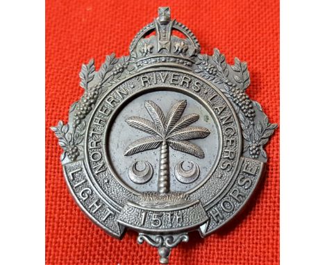 1930-42 15th Australian Light Horse Regiment (Northern River Lancers) cap badge. White metal.