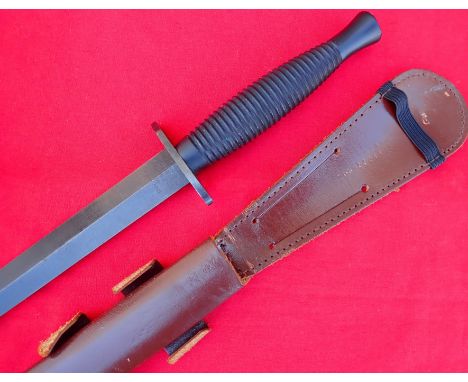 1980’s Falklands War era Fairbairn &amp; Sykes fighting knife by Wilkinson Sword Co. 3rd pattern fighting knife, with blued 1