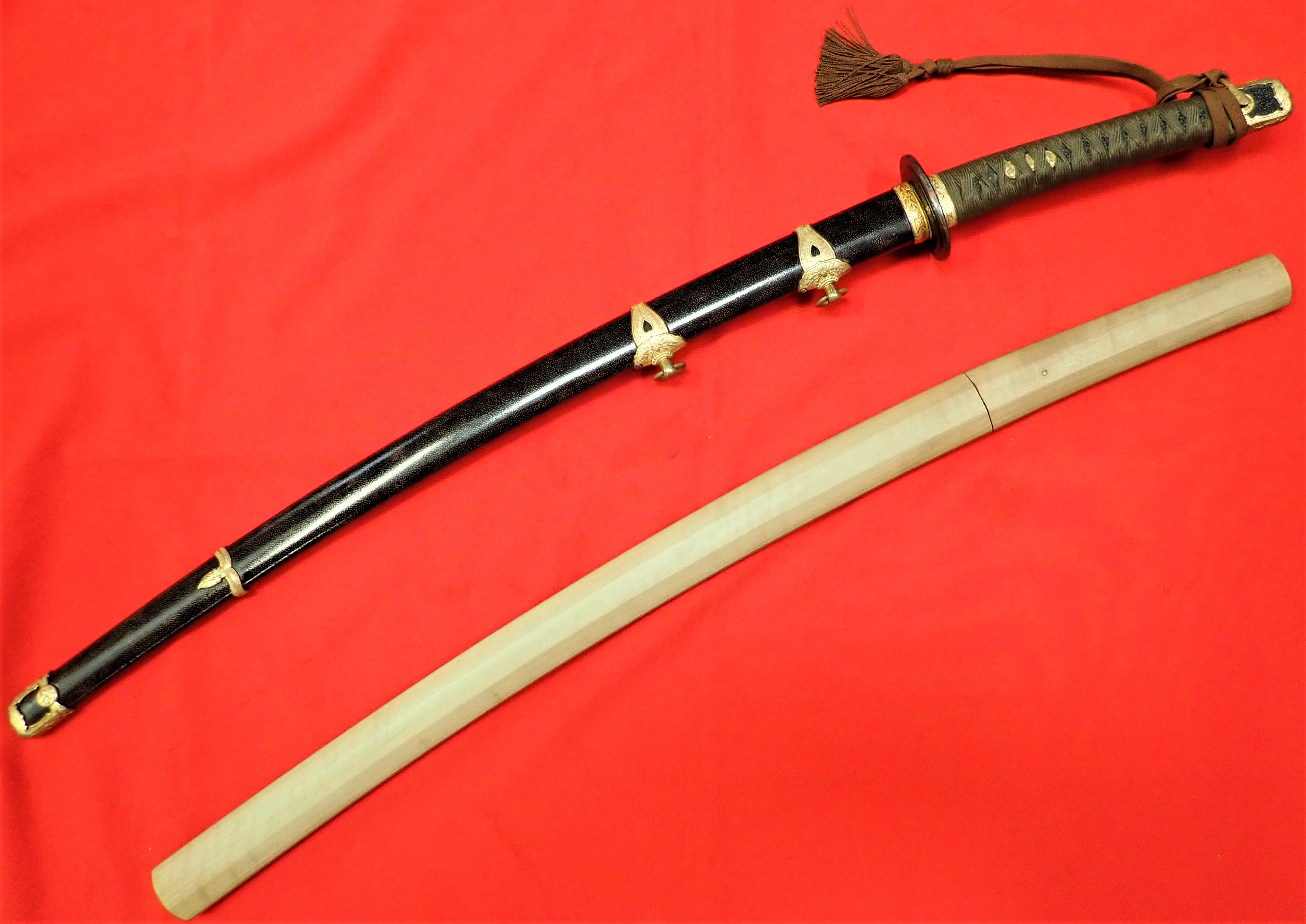 WW2 Japanese Navy officer kai-gunto katana sword with scabbard ...