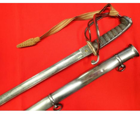 1821 British King’s 15th Hussars sword & scabbard of C.W. Kendall 1848 by Henry Wilkinson. Features bright steel 1821 pattern