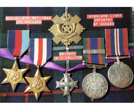 WW2 Canadian Army Battle of the Scheldt ‘killed in action’ group of 5 medals to Private A.J. Collins, Highland Light Infantry