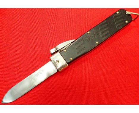 Post war 1950s German paratrooper &amp; tankers gravity knife by Othello. 1956 pattern, West German Bundeswehr drop knife, 2n