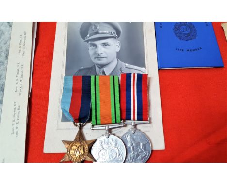 WW2 British Army Royal Engineers officer’s group, attributed to Captain W.H. Ponton.1939-45 Star, Defence Medal & War Medal 1