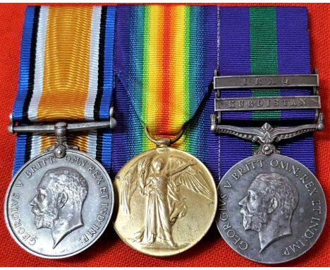 WW1 British Army medal group attributed to Lieutenant G.H. Cross, of the Machine Gun Corps & Yorkshire Regiment, who served p