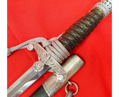 WW2 Nazi Germany Land &amp; Customs officer’s dagger, scabbard, knot and hangers by Paul Seilhemer. Features excellent tooled