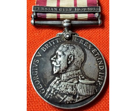 British Royal Navy, Naval General Service Medal 1915 for Persian Gulf service aboard H.M.S. Fox.Naval General Service Medal w