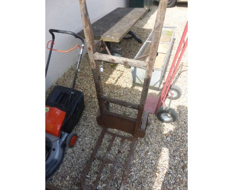 Set of Vintage Wooden and Iron Sack Trucks