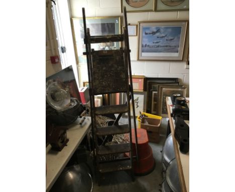 Set of Vintage Pine Step Ladders with Donkey Ears