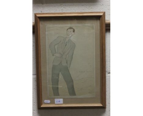 Max Beerbohm 1872-1956 - Framed 1930's Lithograph portrait of WWI War poet Siegfreid Sassoon dated 1931