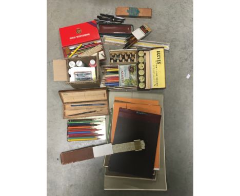 Group of Vintage Paints, Tins, Sketch Books, etc