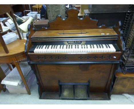 Victorian Walnut and Ebonised Harmonium by Boyd & Co, 19 Holborn (original from Welsh Church)