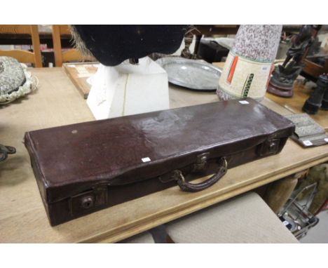 Early vintage leather suitcase possibly for a gun