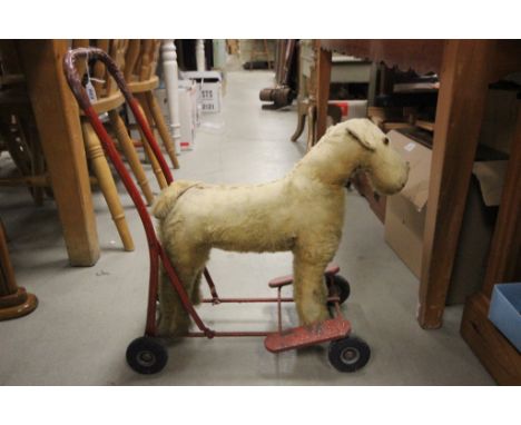 Vintage Child's Push Along Pedigree Terrier Dog