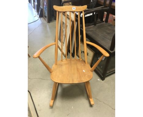 Ercol Pale Elm Comb Back Elbow Rocking Chair