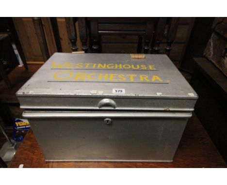 Small Silver Colour Tin Trunk with Various Glasses and a Miniature Whiskeys