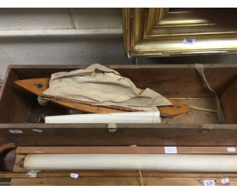 Vintage West German Pond Yacht with Plans