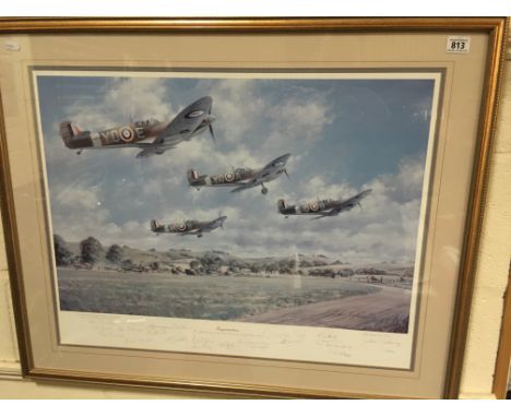 Framed and Glazed John Young Military Aircraft Print ' Inspiration ' limited edition 354/500, signed by the artist and twenty