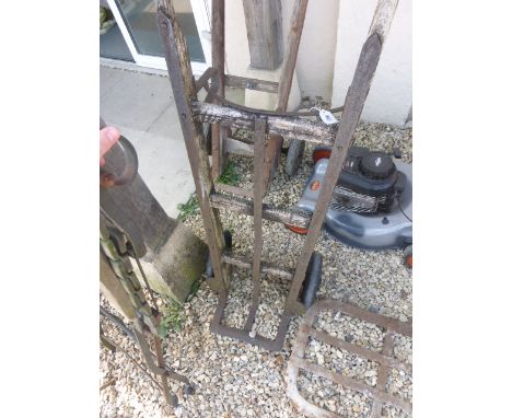 Set of Vintage Wooden and Iron Sack Trucks