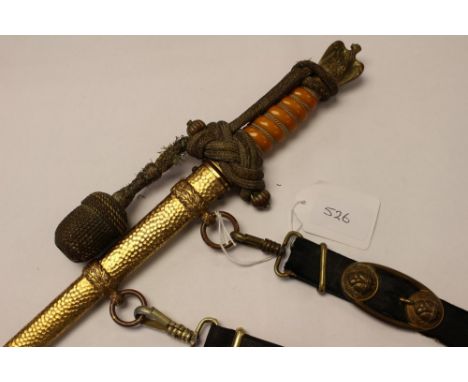 WW2 Third Reich Kriegsmarine Dagger. Etched foulded Anchor blade by WKC. Hammered finished scabbard. Complete with original k