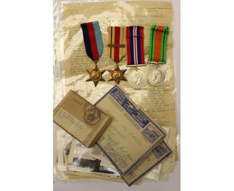 WW2 British Medal group of 1939-45 Star, Africa Star with North Africa 1942 - 43 Clasp, British War Medal and Defence Medal t