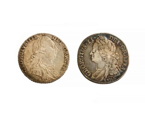 Shillings 1745 Lima, 1787 no hearts (2)
