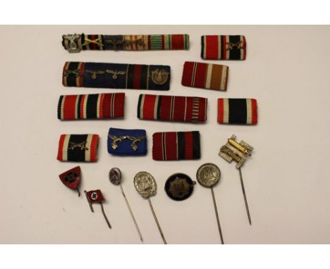 WW2 Third Reich ribbons bars, stick pins etc.