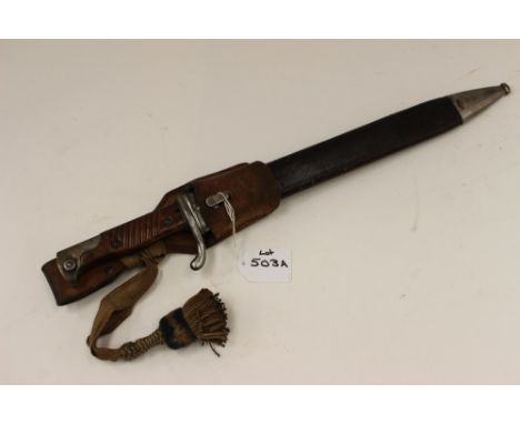 WW1 Imperial German Butcher Bayonet. 365mm bright steel blade by Alexander Coppel, Solingen. 11 marked to spine of blade. Lea